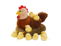 Kit De Pelúcia Galinha E Pintinhos Páscoa Brinquedo De Fazenda Decorativo