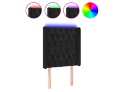 Led Headboard, Led Headboards Vidaxl Preto Veludo (83 X 16 X 118/128 Cm)