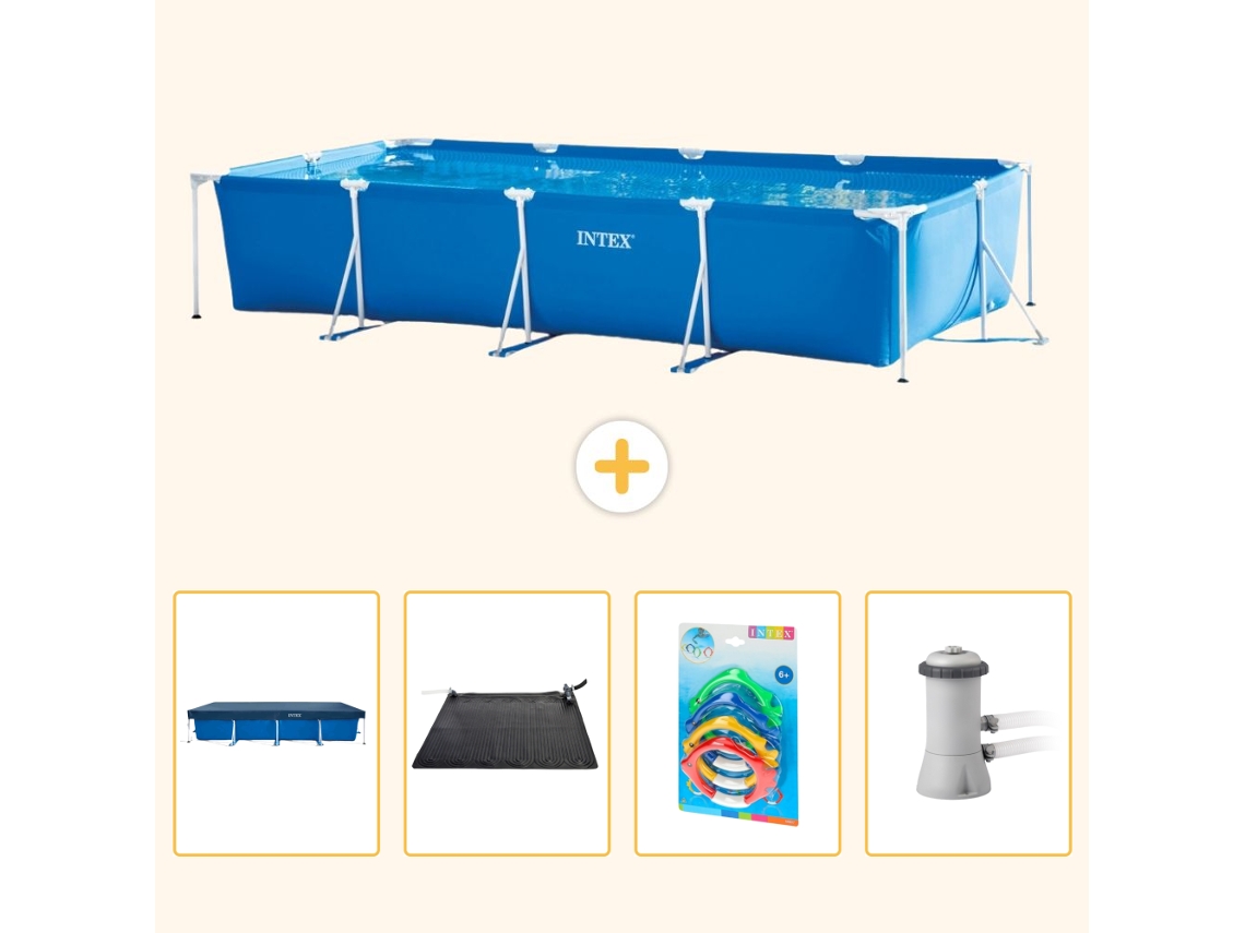 Intex Piscina Com Estrutura Retangular - 450x220x84 Cm - 5-peças S37