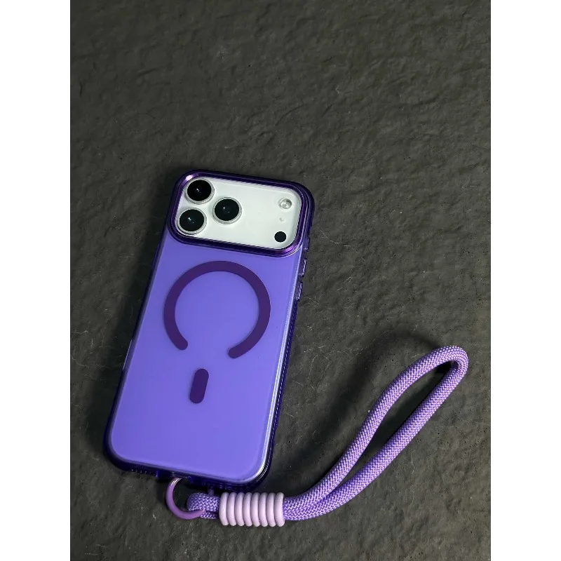 (roxo, Iphone 17 Pro Max) Capa De Celular Fosca Semitransparente Com Pulseira Magnética, Capa Protetora À Prova De Choque Com Airbag.