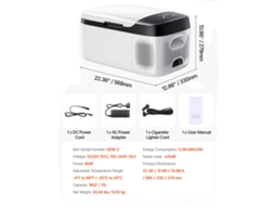 Refrigerador De Carro, Resfriamento Por Compressor, Controle Por App, 15l Branco