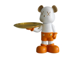 Bandeja de armazenamento de resina com escultura de urso decorativa para chaves e brincos amarelo 2026 Store