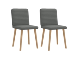 Vidaxl Cadeiras De Jantar 2 Pcs Tecido Cinzento-escuro