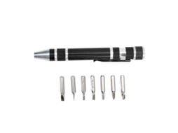 Chave de Fenda de Bolso 8 em 1 Mini Caneta de Alumínio | S/MARCA