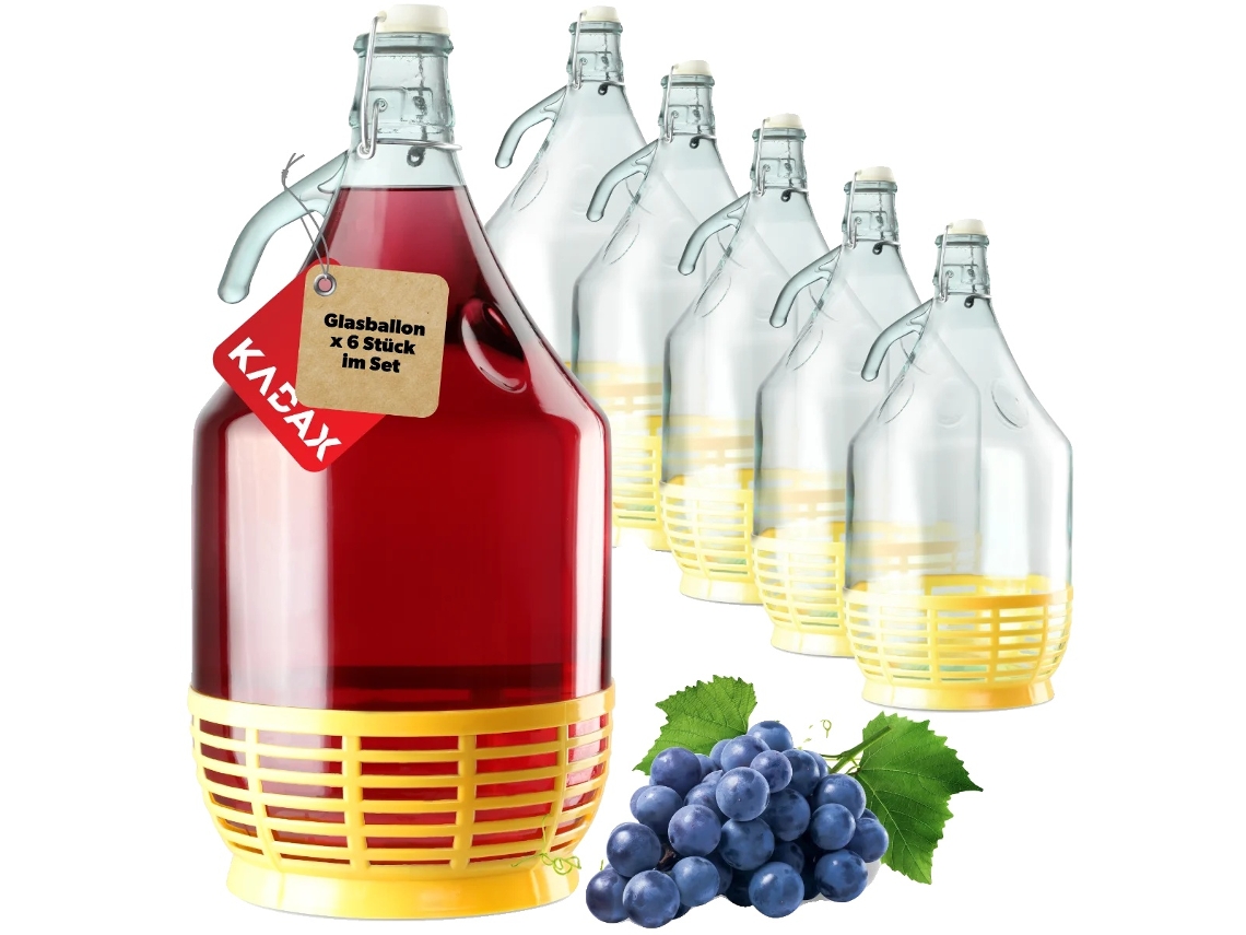 Balão De Vinho, Capacidade De 5 Litros, Material De Vidro Sólido, Altura - 40 Cm, Diâmetro - 25 Cm, Materiais Em Contato Com Alimentos Certificados