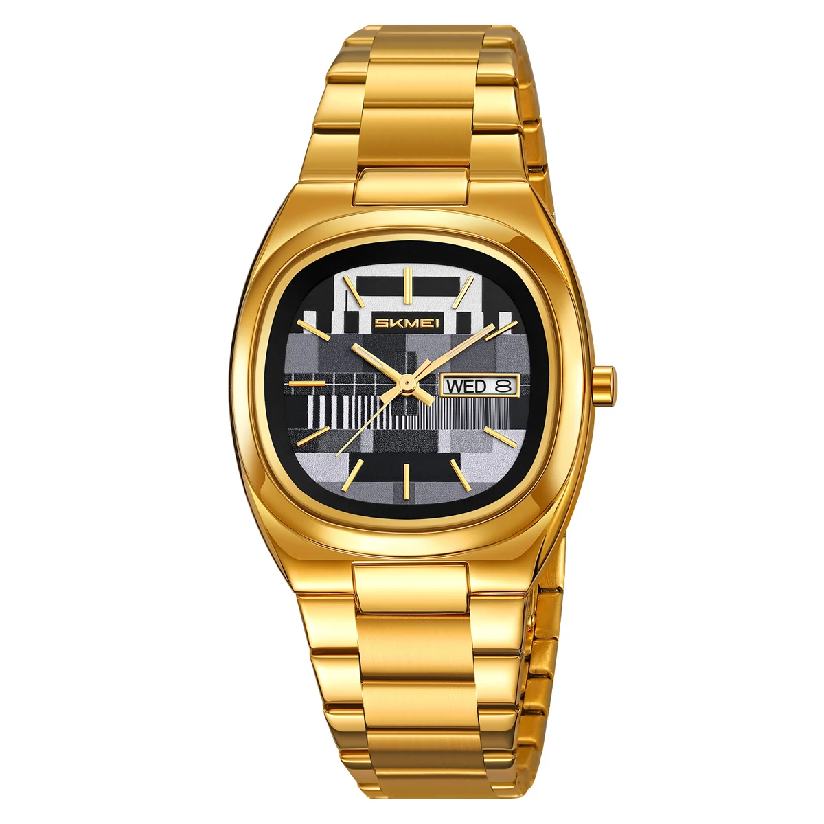 Relógio de Pulso MDUG com Movimento de Quartzo em Cinza Dourado, Cronógrafo, Proteção à Prova D'água, Esportivo