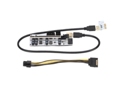 Placa Adaptadora Riser Pcie 1x Para 16x Riser De Gpu Com 8 Capacitores Excicon E Blindagem Multicamada