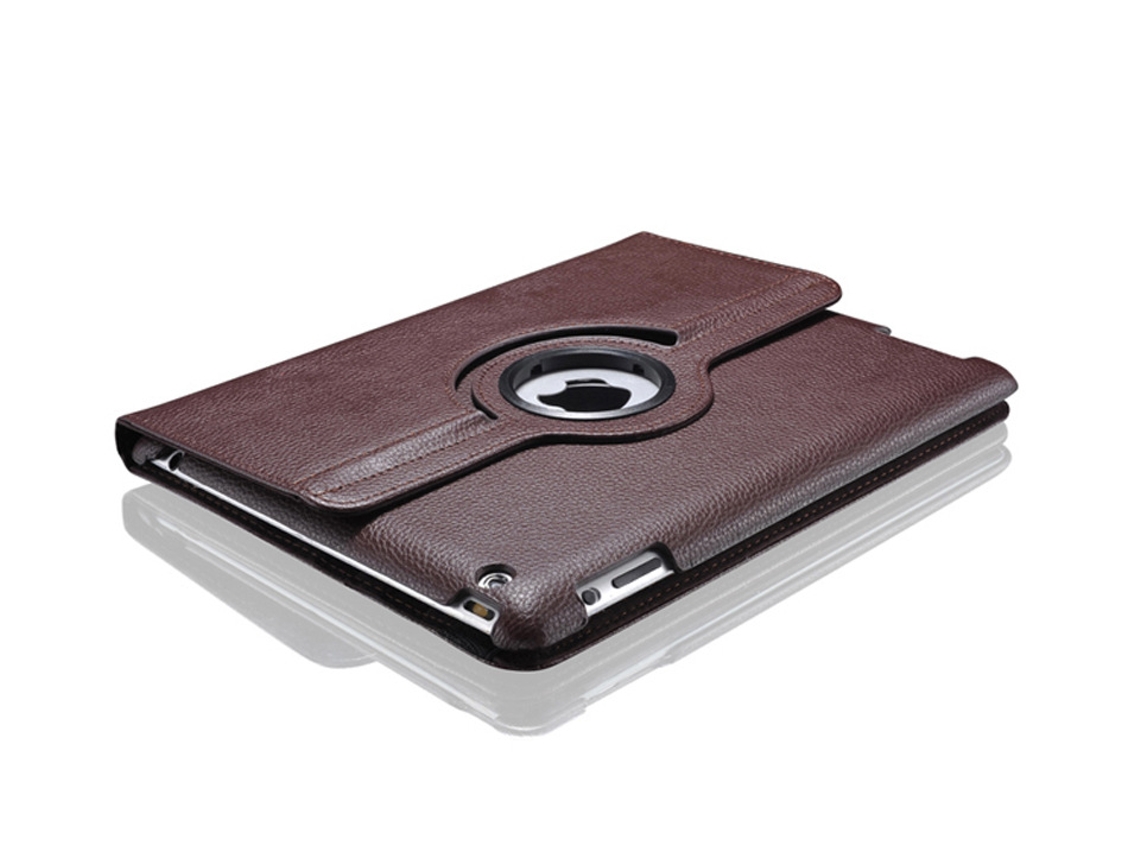 Capa Protetora Para Ipad Air 6, Capa Giratória De Couro Para Ipad 9,7 Polegadas Pro11, Padrão Lichia 10,2, Marrom Escuro Aquaforge