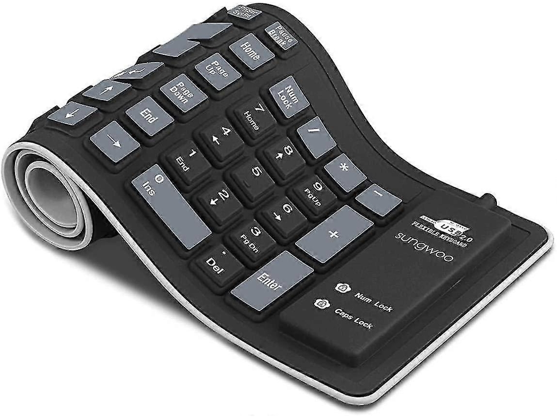 Teclado Flexível À Prova Dágua, Teclado Portátil De Silicone Macio Everley891