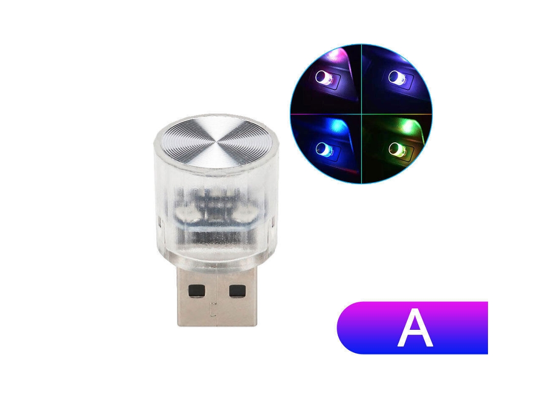 1x Mini Lâmpada Led Usb para Interior de Carro com Efeito Neon BRILVIBERA