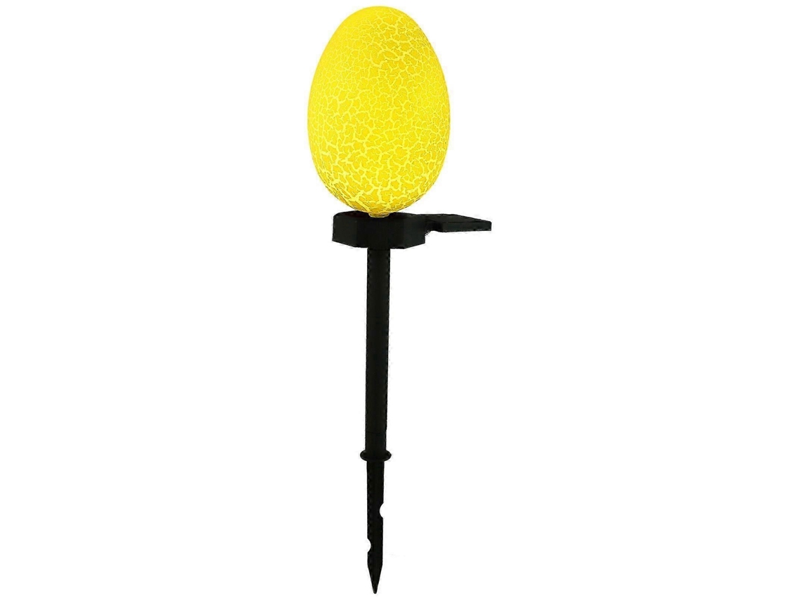 Luminária solar de Páscoa para exterior, luminária em formato de ovo, iluminação de Páscoa, luminária solar para exterior, decoração amarela da Brilvibera