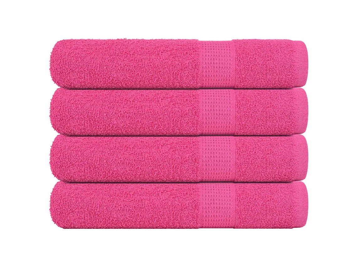 Vidaxl Toalhas De Sauna Frogn 4 Pcs 80x200 Cm 360 G/m² Rosa