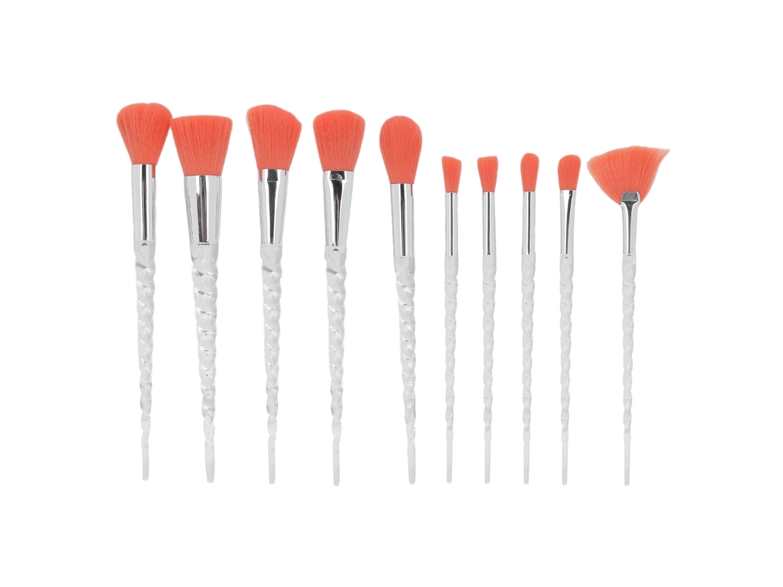 10pcs Conjunto De Pincéis De Maquiagem Portáteis Para Olhos, Blush E Pó Solto Com Design Ergonômico