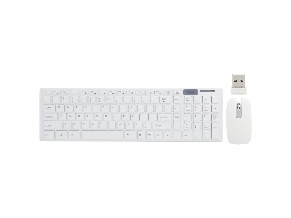 Lurelia Conjunto Teclado E Rato Sem Fios, Receptor Usb, Ergonómico, Abs, Windows, Android, Cor Branca
