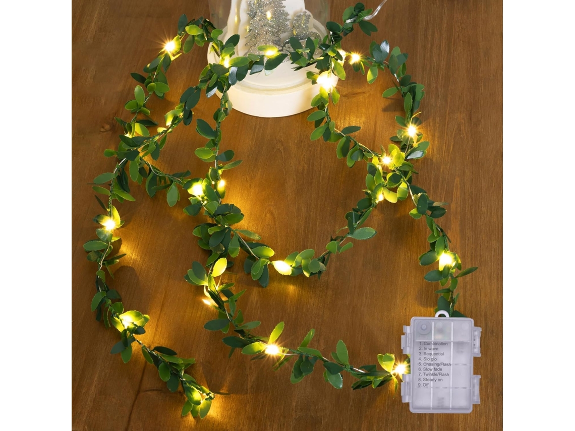 Kit Com 2 Ramos De Hera Artificial Luzes, 8 Modos Iluminação, Cada Um