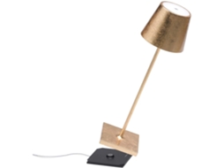 Candeeiro de Mesa LED Poldina Pro Gold Leaf Recarregável e Regulável ZAFFERANO