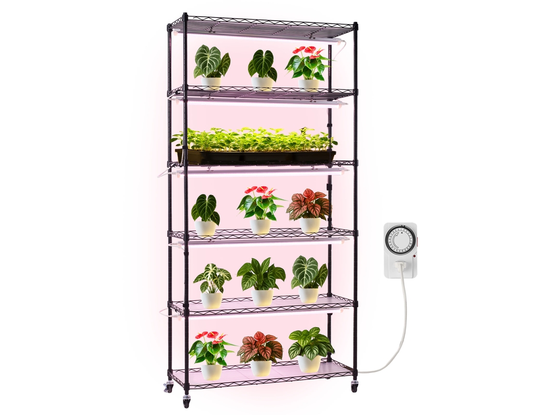 Suporte Para Plantas Com Luz De Cultivo De 6 Níveis, Altura De 180 Cm, 150 W Vevor