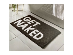 2026 almohadilla de Baño Suave Absorbente no Deslizante Con Letras Get Naked Negro 80x50cm