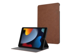 Capa Hengrongshen para iPad 10.2 (2019) (2020) Capa de couro sintético antiderrapante marrom (2021)