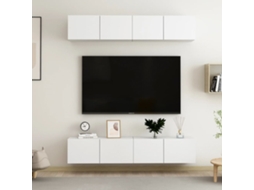 Vidaxl Móveis de Tv 4 Pcs 80x30x30 Cm Contraplacado Branco