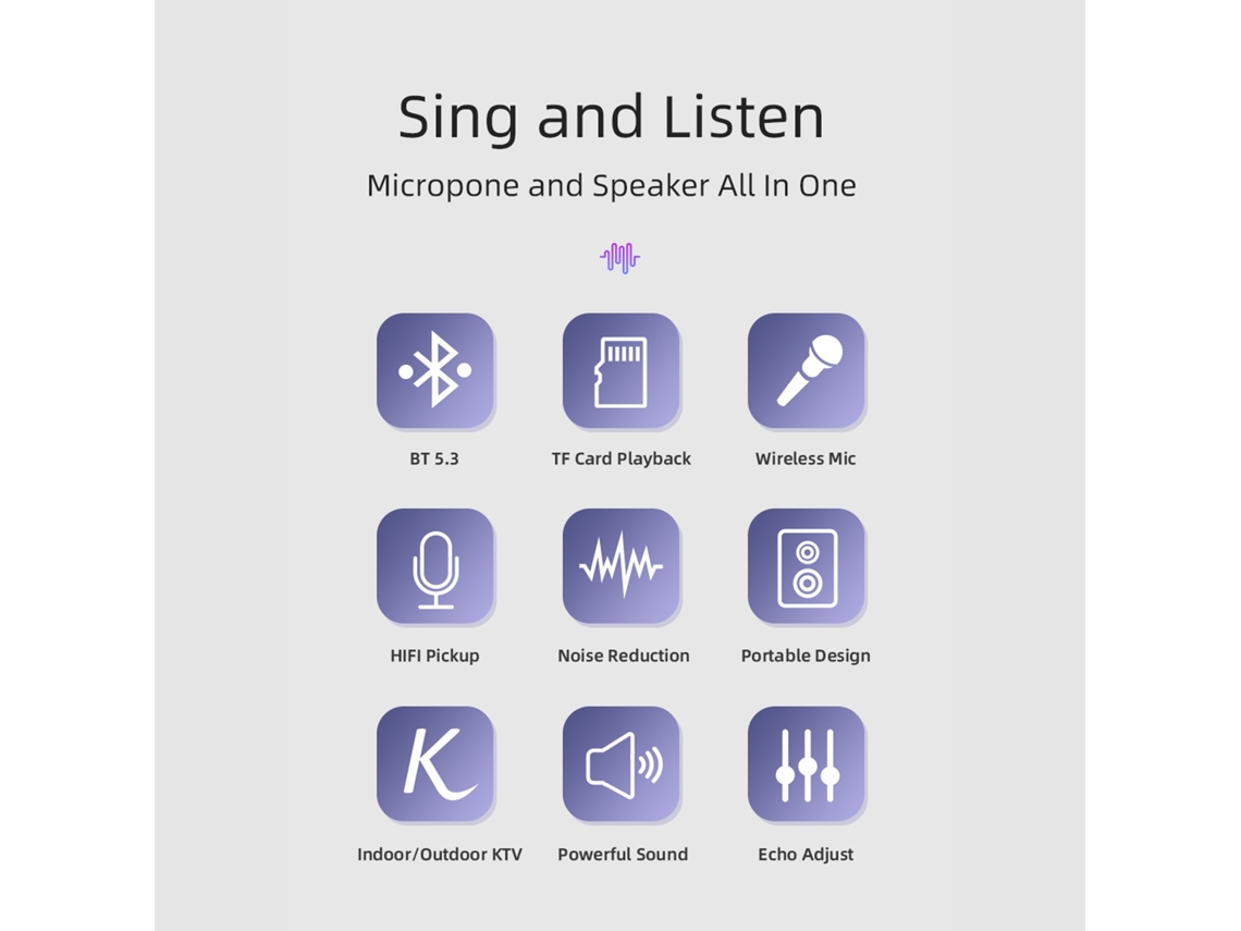 Lurelia Máquina De Karaoke Bluetooth 5.3, Para Crianças, Design Sem Fios, Com Microfone