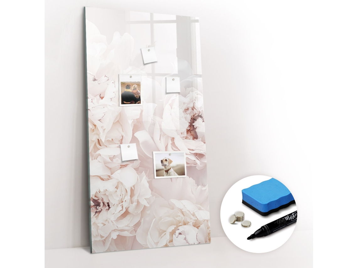 Quadro Magnético De Parede Flores De Peónia Para O Quarto Das Crianças Espelharte (60x120 Cm)