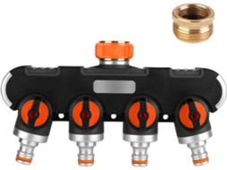 Distribuidor Água 4 Vias 3/4" E 1/2" Com Válvula Ajustável Para Irrigação Jardim