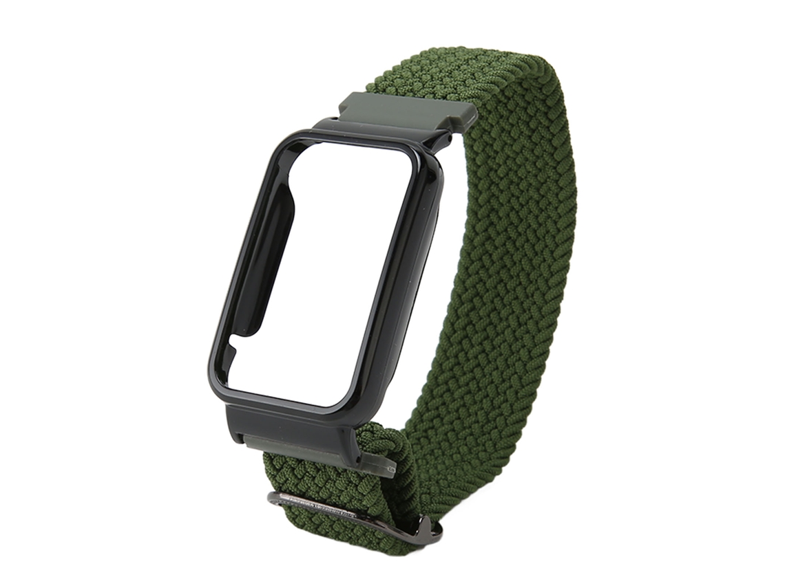 Pulseira Loop Trançada Náilon Elástica com Moldura para Mi Band 7 Pro Od Green