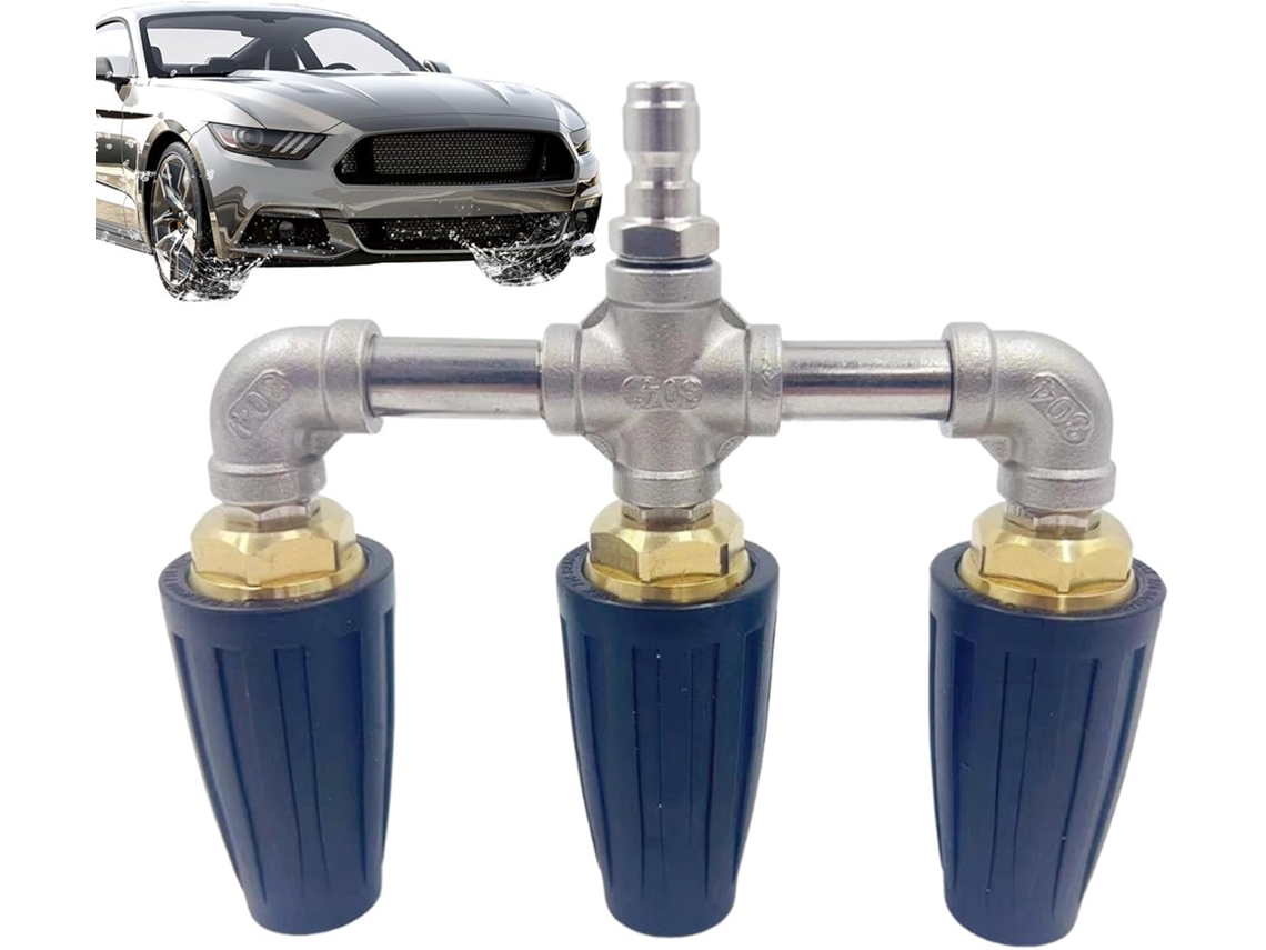 Bocal Turbo Rotativo Acessório de Lavagem de 16 X 12,7 Cm, Ponta Tripla, Acessório de Limpeza com Conexão Rápida CHABERLU