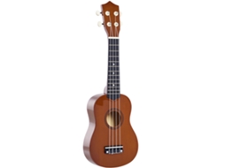 Ukulele Soprano 21 Polegadas Nylon Madeira Principiantes 53x17x6cm Marrom Música
