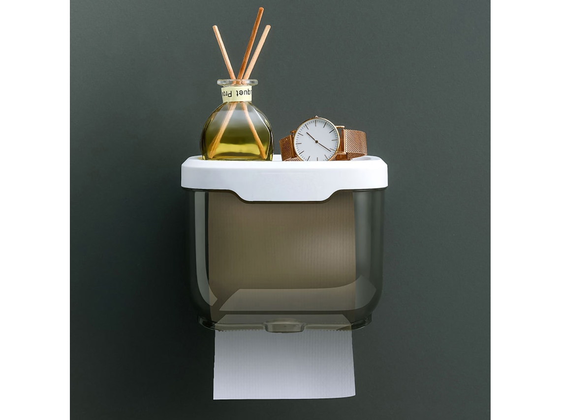 Caixa de Lenços para Parede Plástico Transparente À Prova D'água Durável 15.5×13×13cm S/MARCA