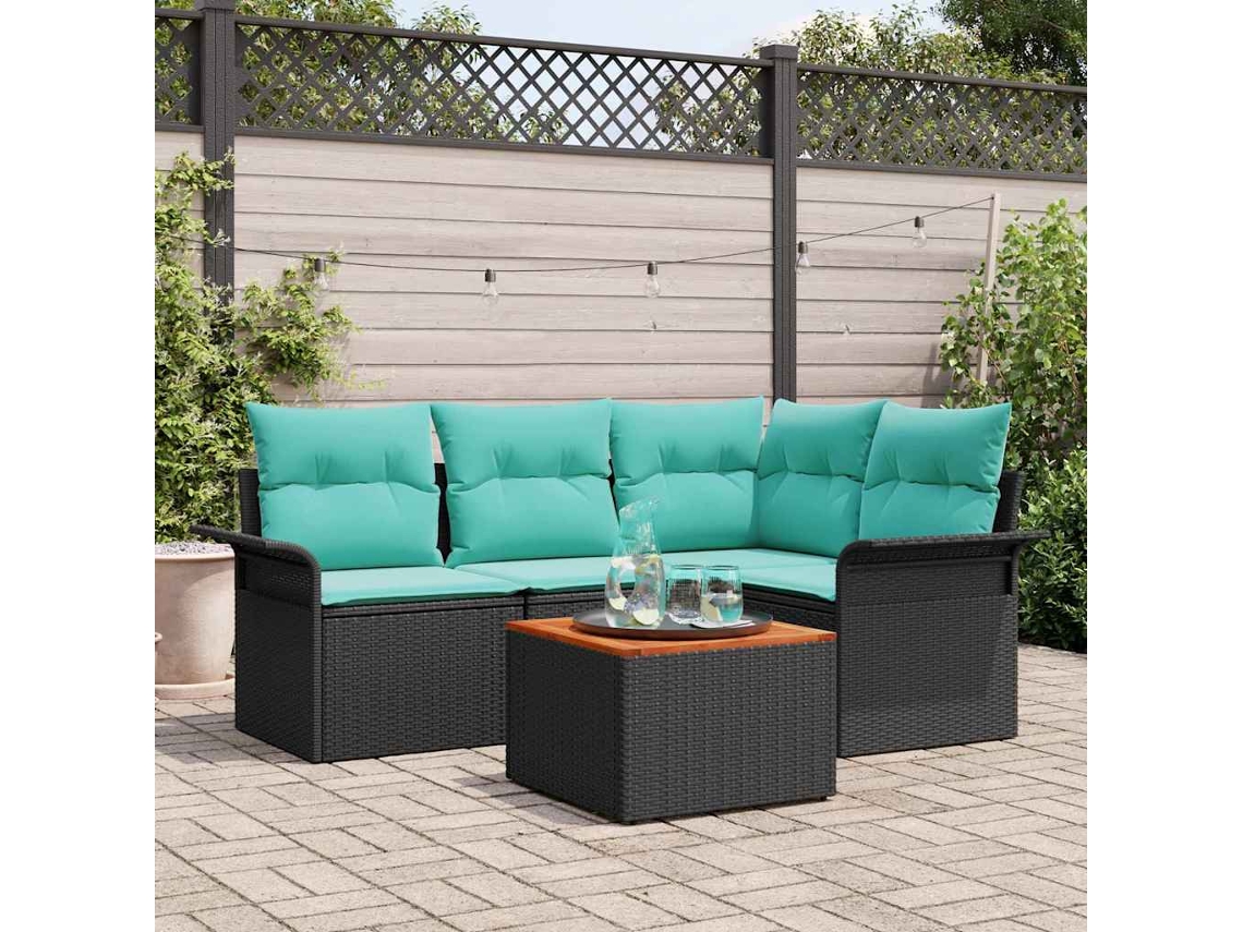Vidaxl Conjunto De Sofá De Jardim 5 Unid. 4-número De Lugares