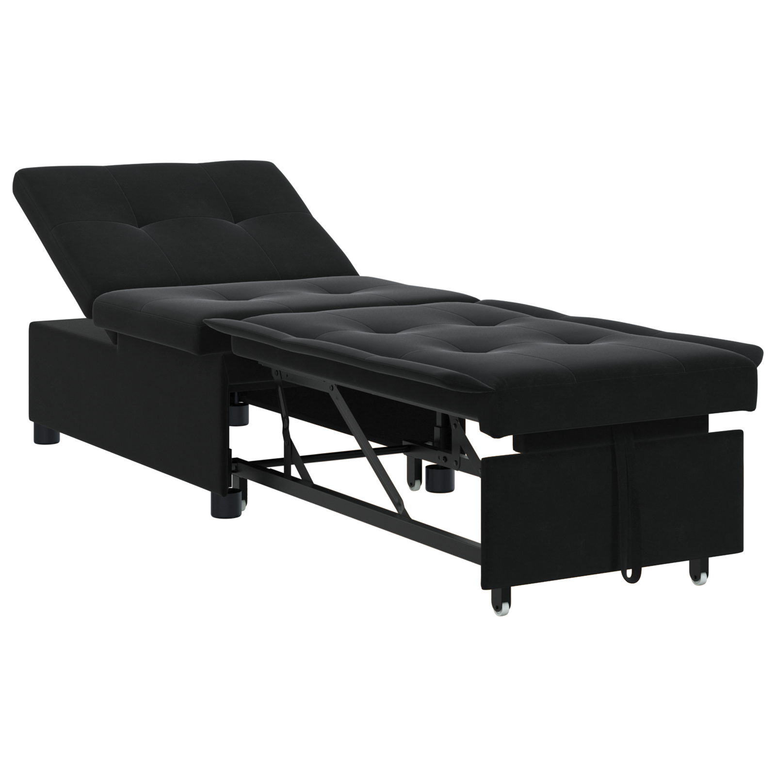 Conjunto 1 Sofá-cama Vidaxl Preto Veludo (194 X 67 X 82 Cm)