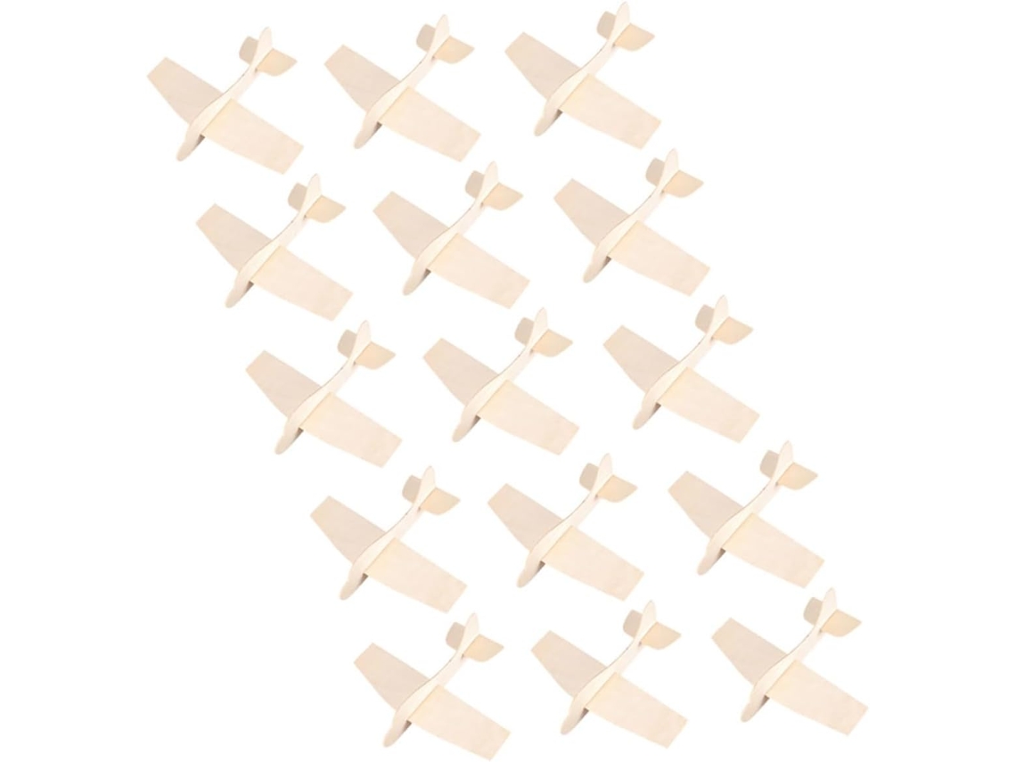 Kit De Modelo De Avião De Madeira Com 15 Peças...