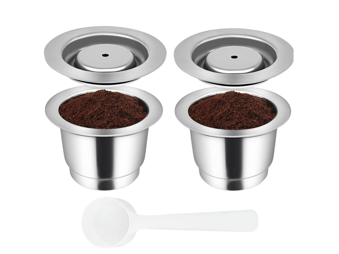 Pack 2 Cápsulas Reutilizável Aço Inox para Cafeteira Nespresso Pixie