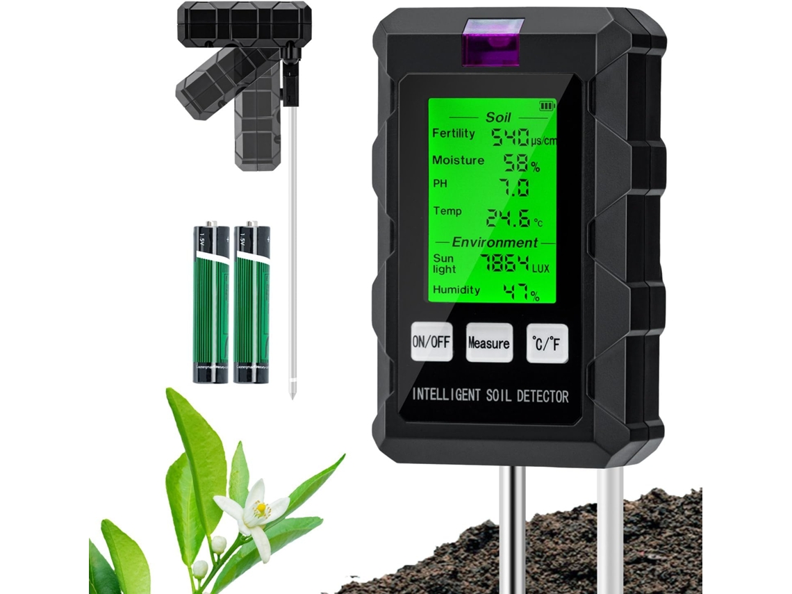 Medidor De Ph Do Solo 6 Em 1, Medidor De Umidade/fertilidade/ph/temperatura/luz/umidade Ambiente