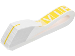 Pacote com 100 pulseiras de papel sintético para eventos e feiras.
