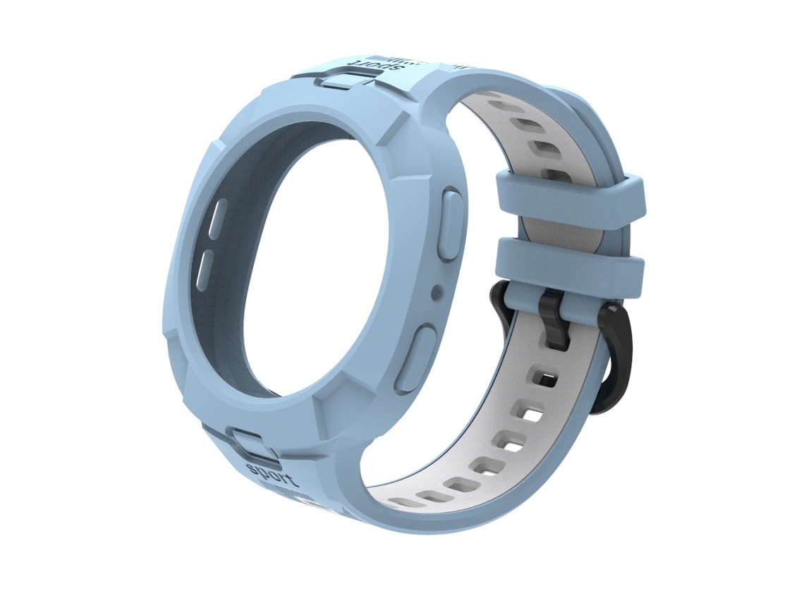 Pulseira De Silicone Para Samsung Galaxy Watch 9/8 44mm - Tpu Elástico, Resistente A Riscos E Impactos Azul-branco Hexinyigjly