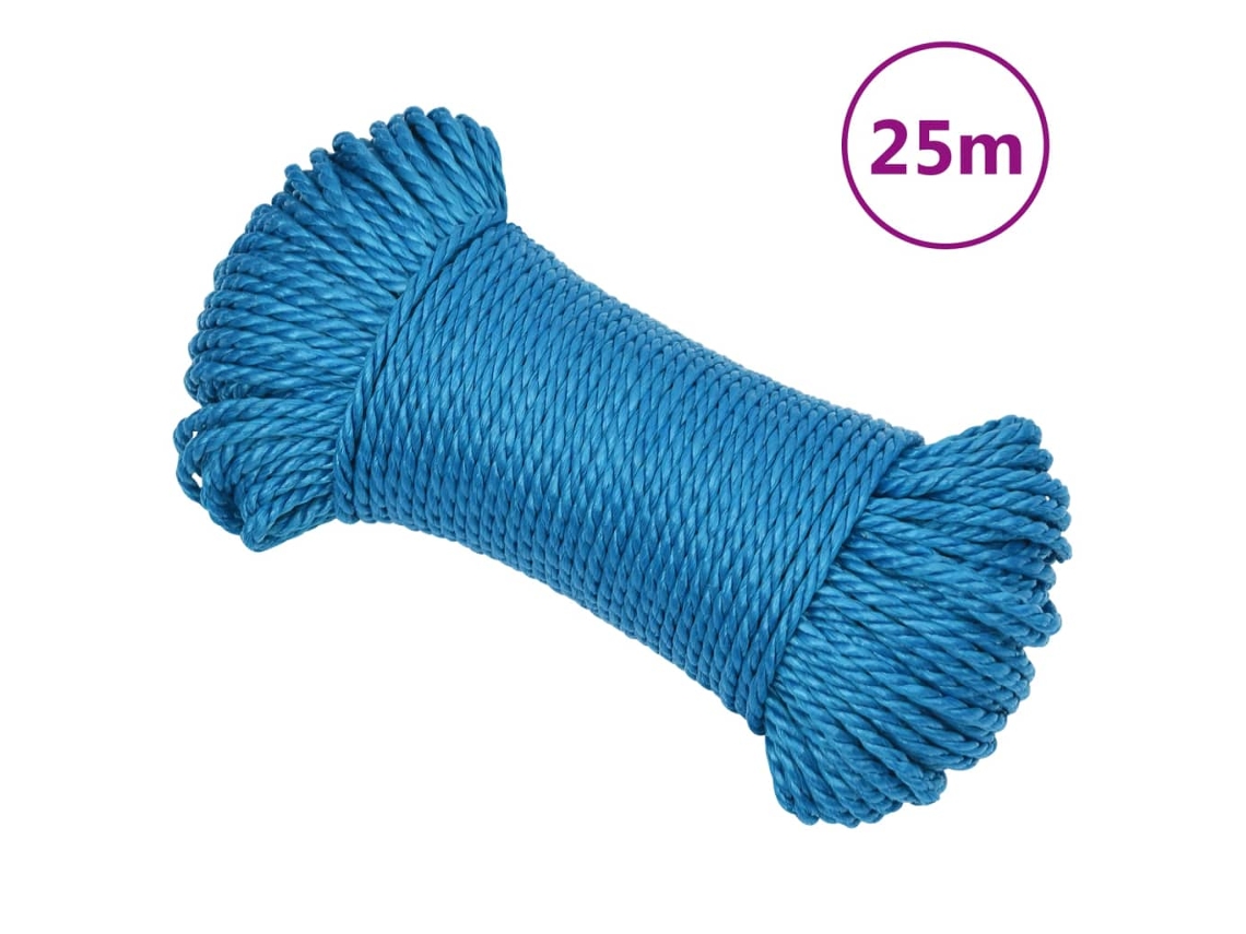Vidaxl Corda De Trabalho 6 Mm 25 M Polipropileno Azul