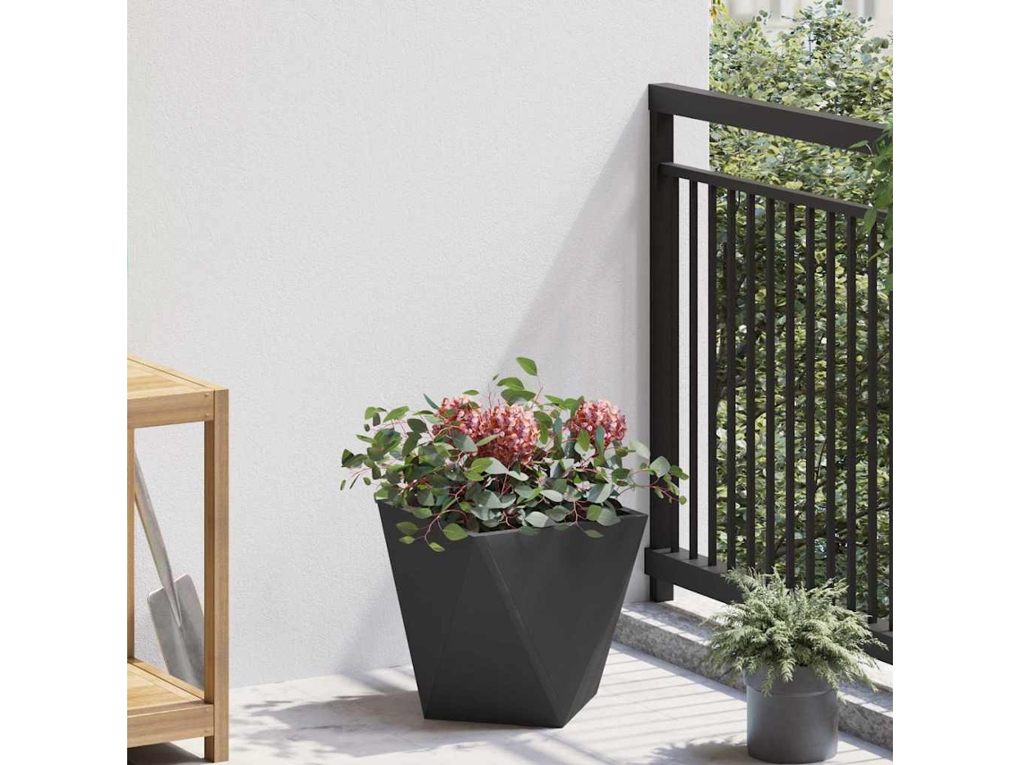 Vidaxl Floreira Preto 30 X 30 X 30 Cm Aço