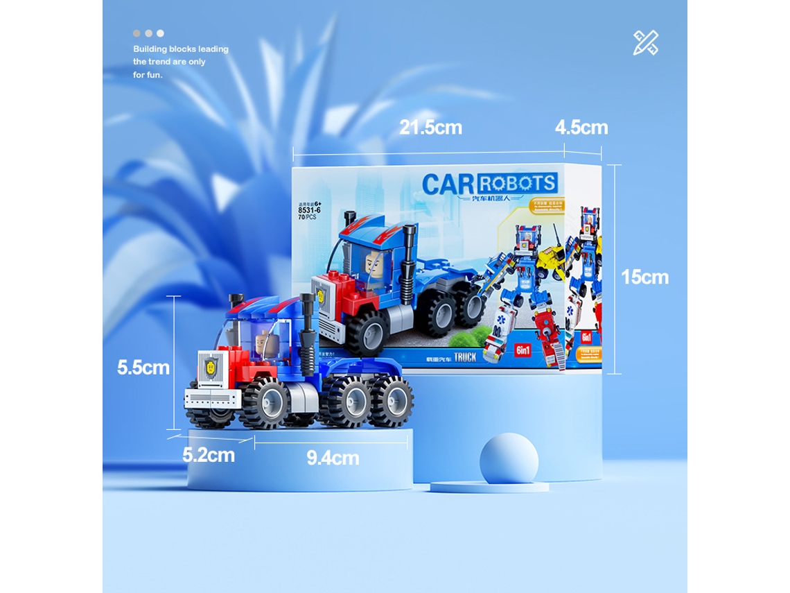 Crianças Blocos de Construção Puzzle Montar Brinquedos Pequenos Grânulos Presentes para Crianças NDUG (carro de Carga 70 Pellets)