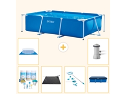 Intex Piscina Com Estrutura Retangular - 300x200x75 Cm - 7-peças S20042