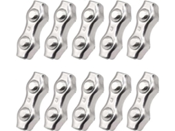 Abraçadeiras De Cabo Duplex, 10 Peças, Braçadeiras De Cabo M3 De Aço Inoxidável 304, Terminais De Cabo De Metal Duplo, Prendedores De Cabo Para Varal