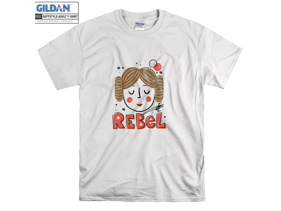 T-shirt Rockinstone Leia Rebel Doodle Drawing（xxl）