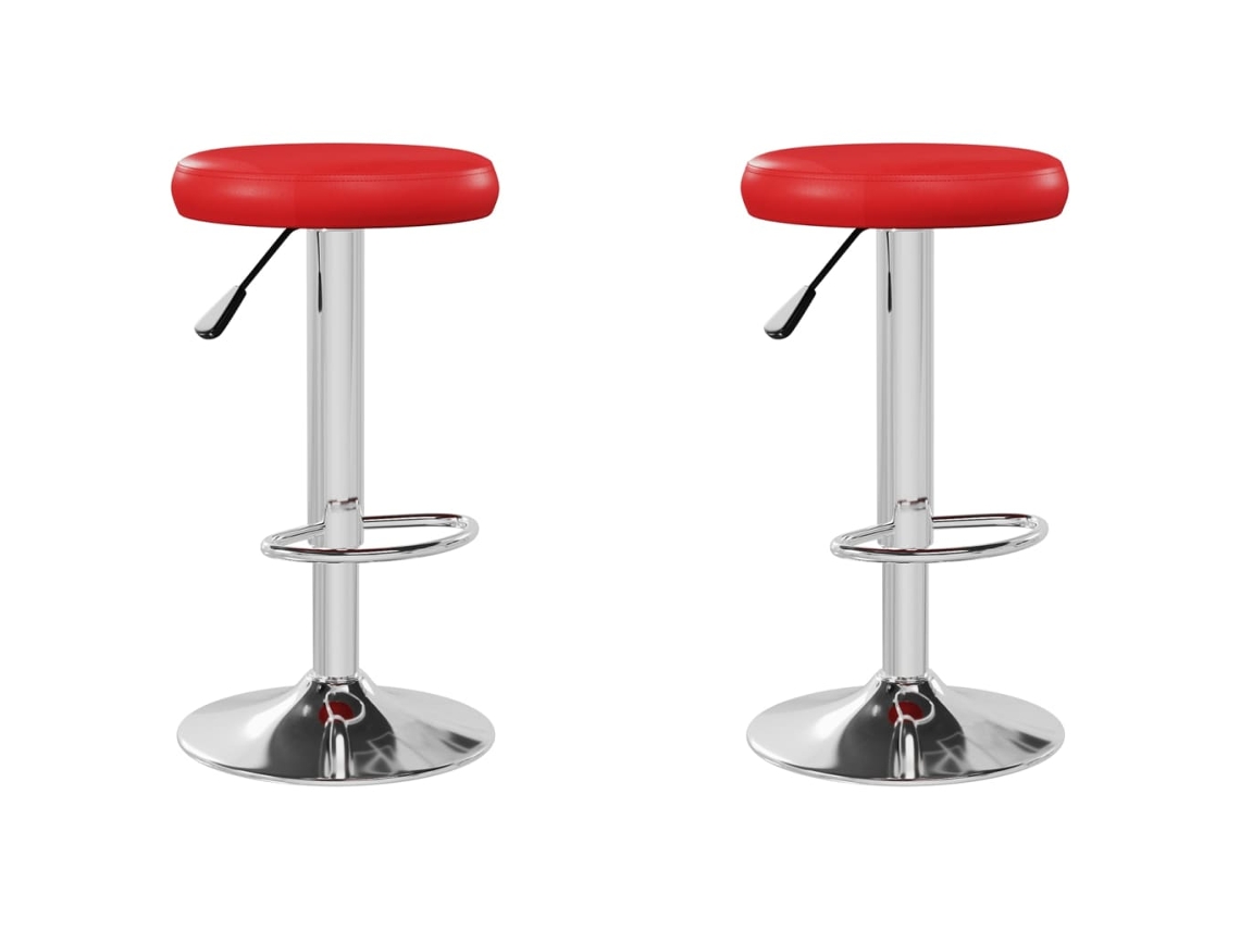 Bancos de Bar 2 Pcs Couro Artificial Vermelho MAISON EXCLUSIVE