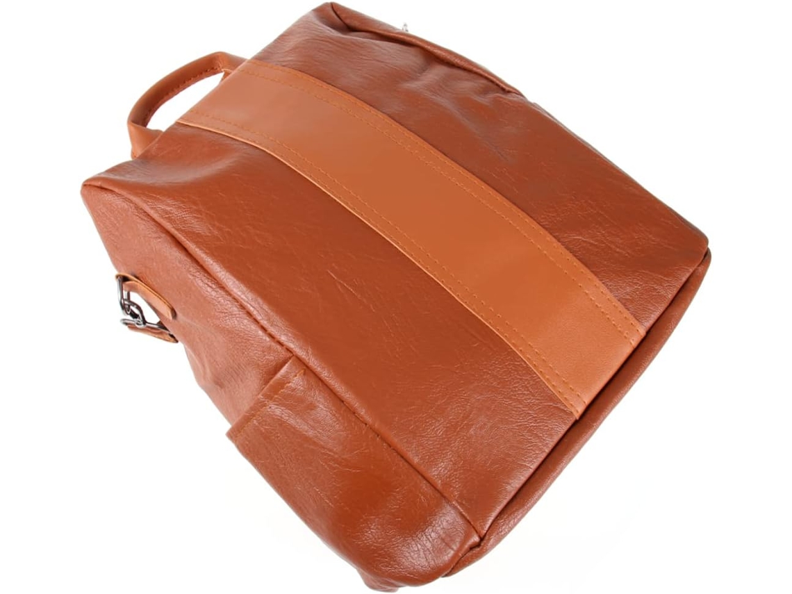 Mochila Feminina De Couro Com Alça De Ombro, Estilo Casual, Amplo Espaço Para Dispositivos Eletrônicos.