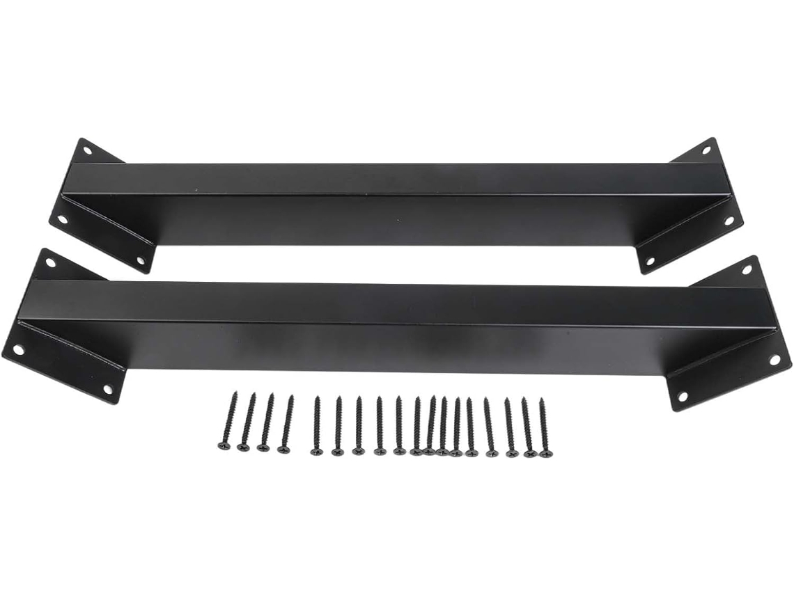 Conjunto De 2 Suportes Para Gazebo, Reforço De Metal Reforçado Para Postes Madeira Inclinados, Cor Preta Resistente Às
