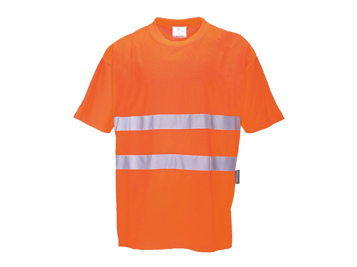 Camiseta Hi Vis Cotton Comfort S/s Visibilidade E Conforto / Amarelo / S Portwest