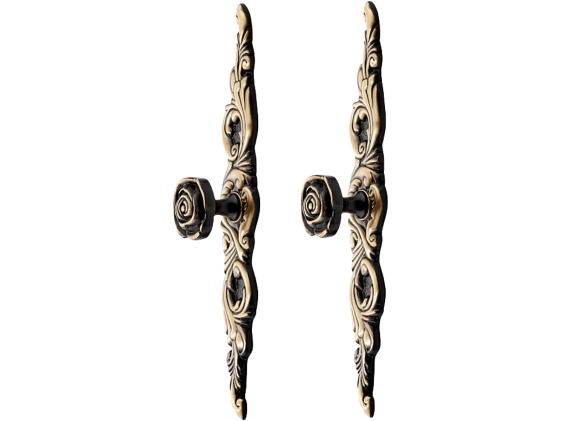 Conjunto De 2 Puxadores Gaveta Em Latão Para Penteadeira, Armário, Porta De Guarda Roupa, Com Roseta E Furo Único, 161x