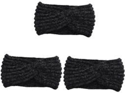 Conjunto De 3 Faixas De Cabeça Esportivas Tricotadas Para Mulheres - Acessório Elegante E Prático Para Exercícios.